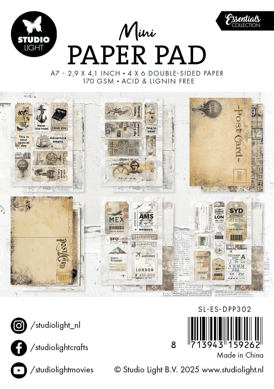 StudioLight Essentials Vintage inventions Mini-Papierblock A7