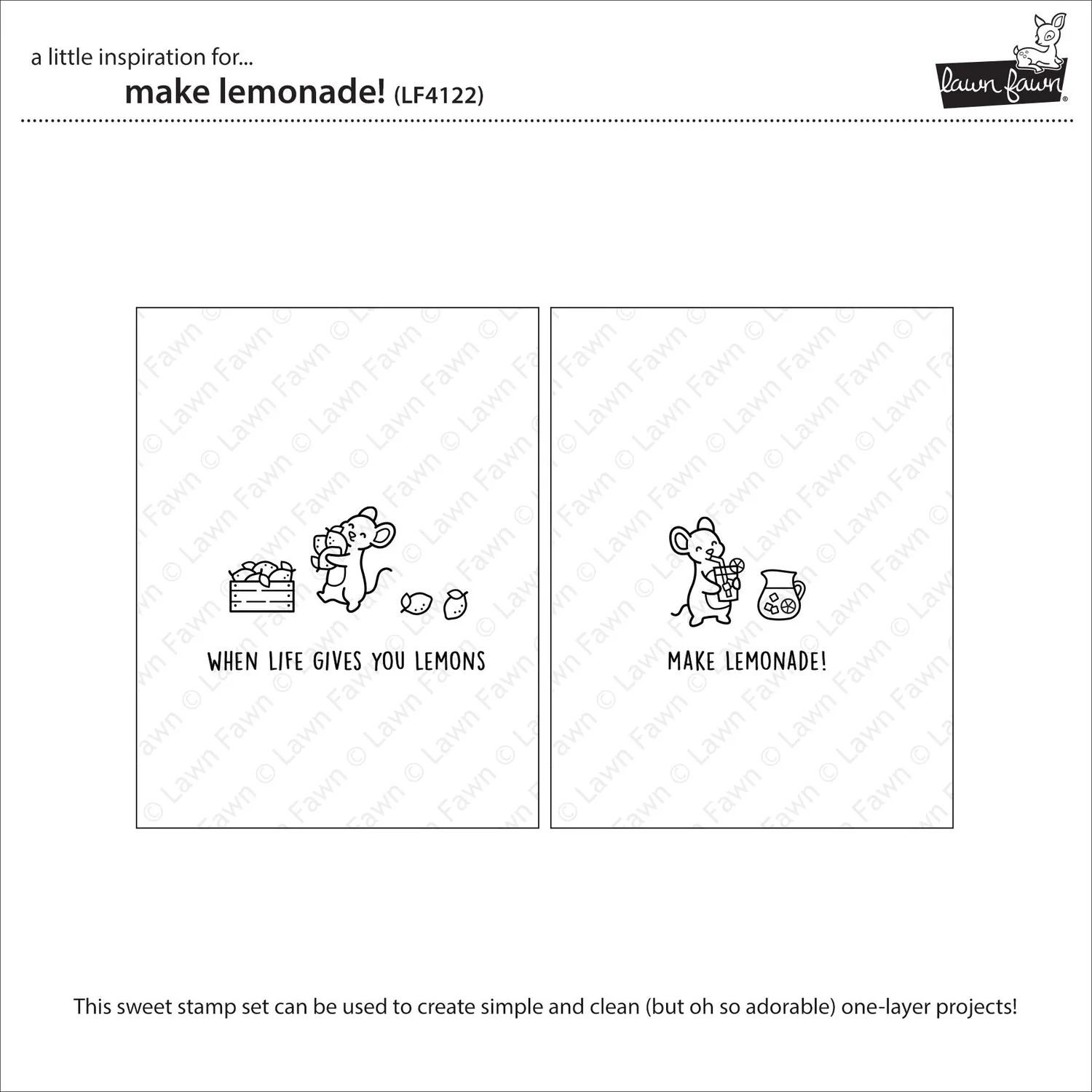 Lawn Fawn Make Lemonade Stempelset Mäuse Sommer