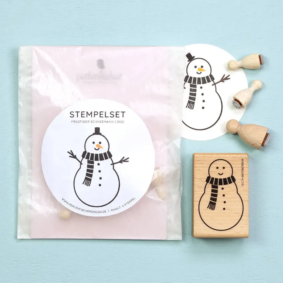 Perlenfischer Frostiger Schneemann Stempelset 4-teilig Weihnachten