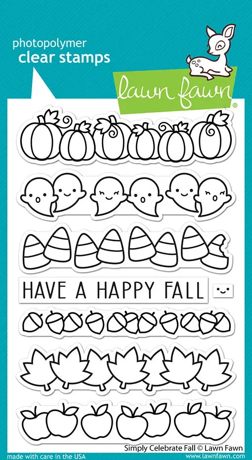 Lawn Fawn Simply Celebrate Fall LF2932 Klarsichtstempel Bordüren