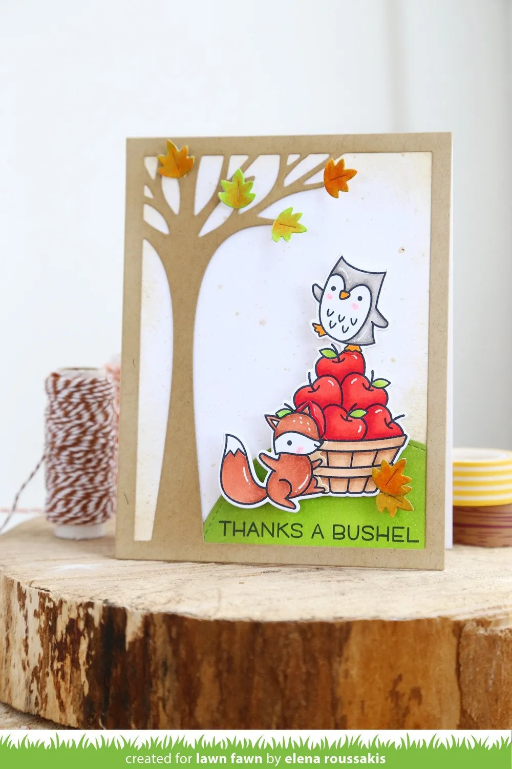 Lawn Fawn Thanks a Bushel Clear Stamps Apfelmotiv
