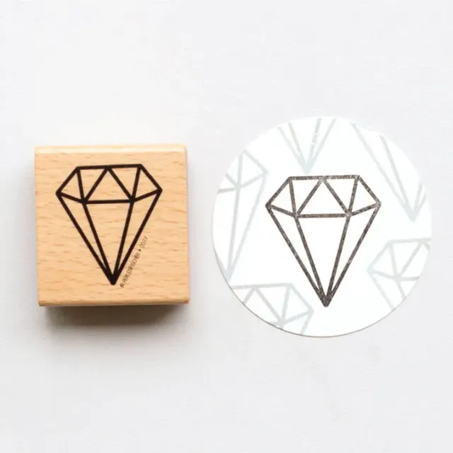 Perlenfischer Diamond L Stempel Holz 45x40 mm