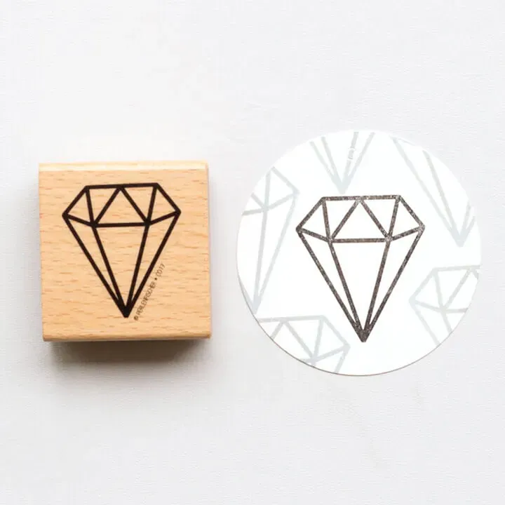 Perlenfischer Diamond L Stempel Holz 45x40 mm