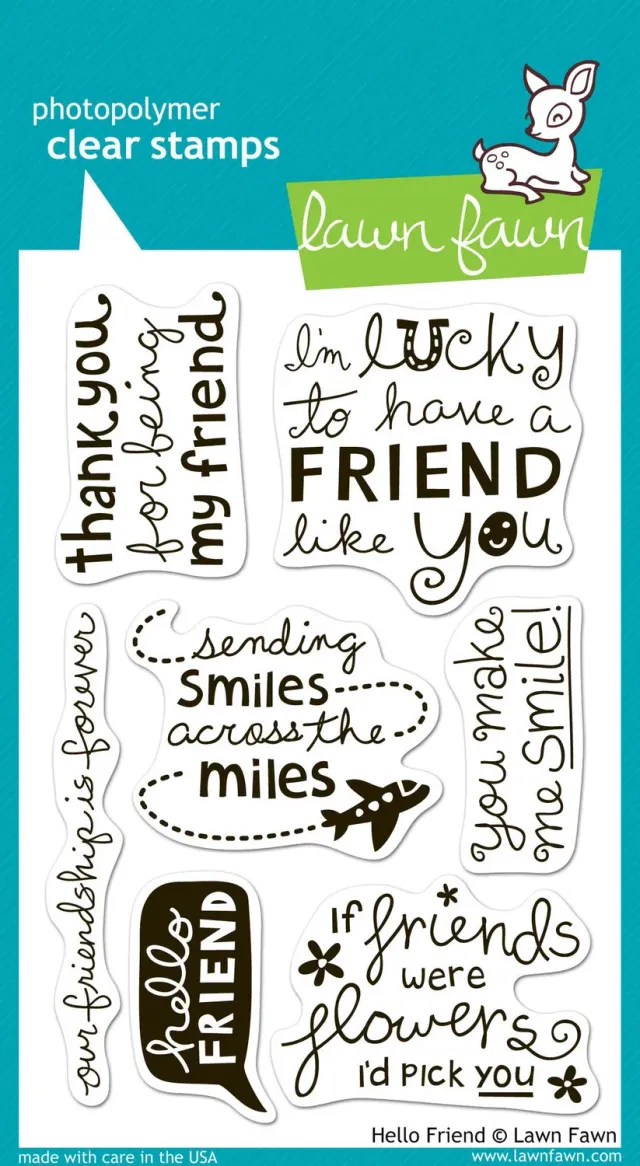 Lawn Fawn Hello Friend Clear Stamps Freundschaft 7-teilig