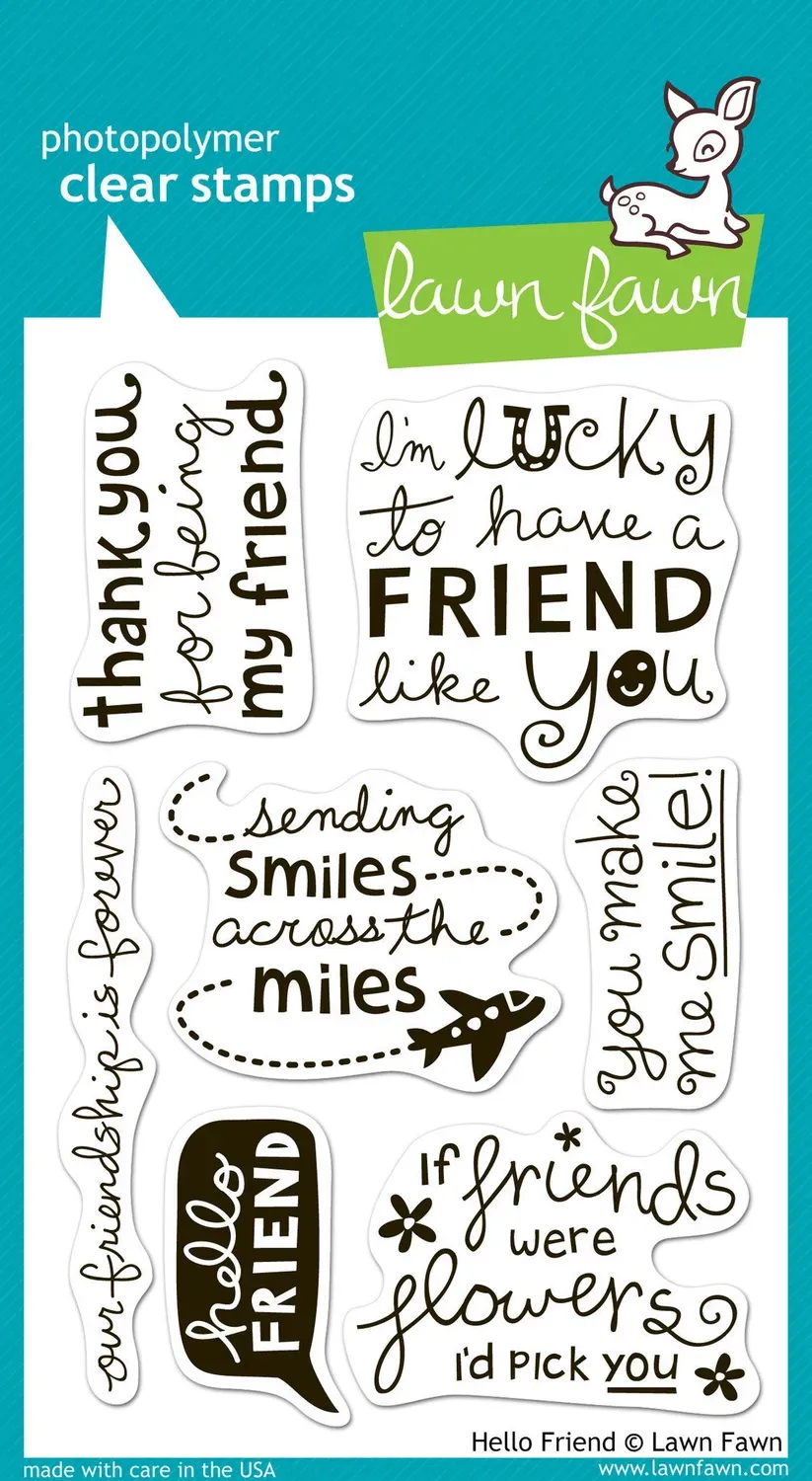 Lawn Fawn Hello Friend Clear Stamps Freundschaft 7-teilig