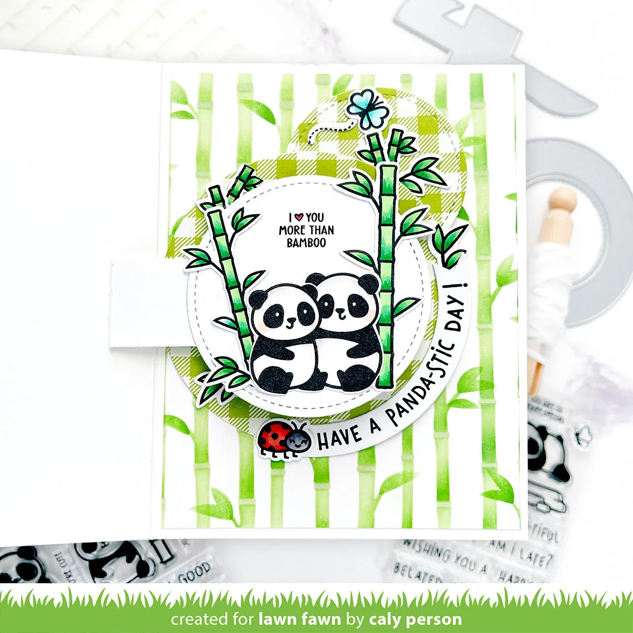 Lawn Fawn LF3621 Bamboo Stencils Schablone 6x6 Zoll