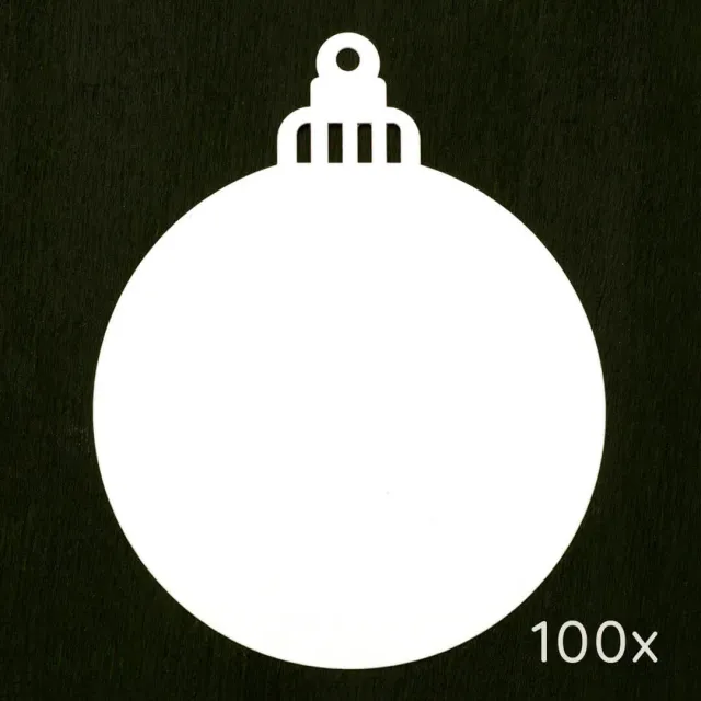 Perlenfischer Weihnachtskugel Groß Papieranhänger 100 St weiß