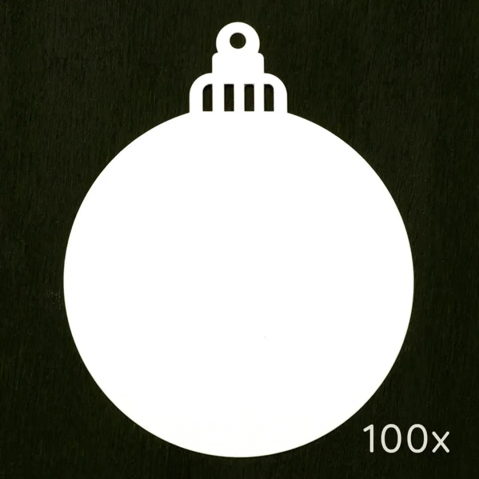 Perlenfischer Weihnachtskugel Groß Papieranhänger 100 St weiß