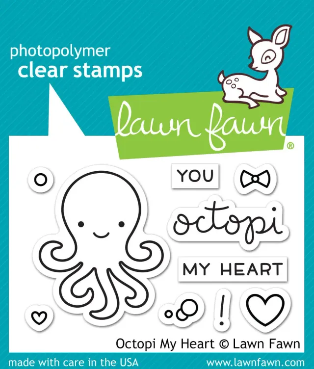 Lawn Fawn Octopi My Heart LF1295 Clear Stamps Mini Liebe