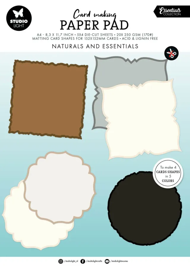 StudioLight Essentials Naturals Papierblock 152 mm 20 Blatt