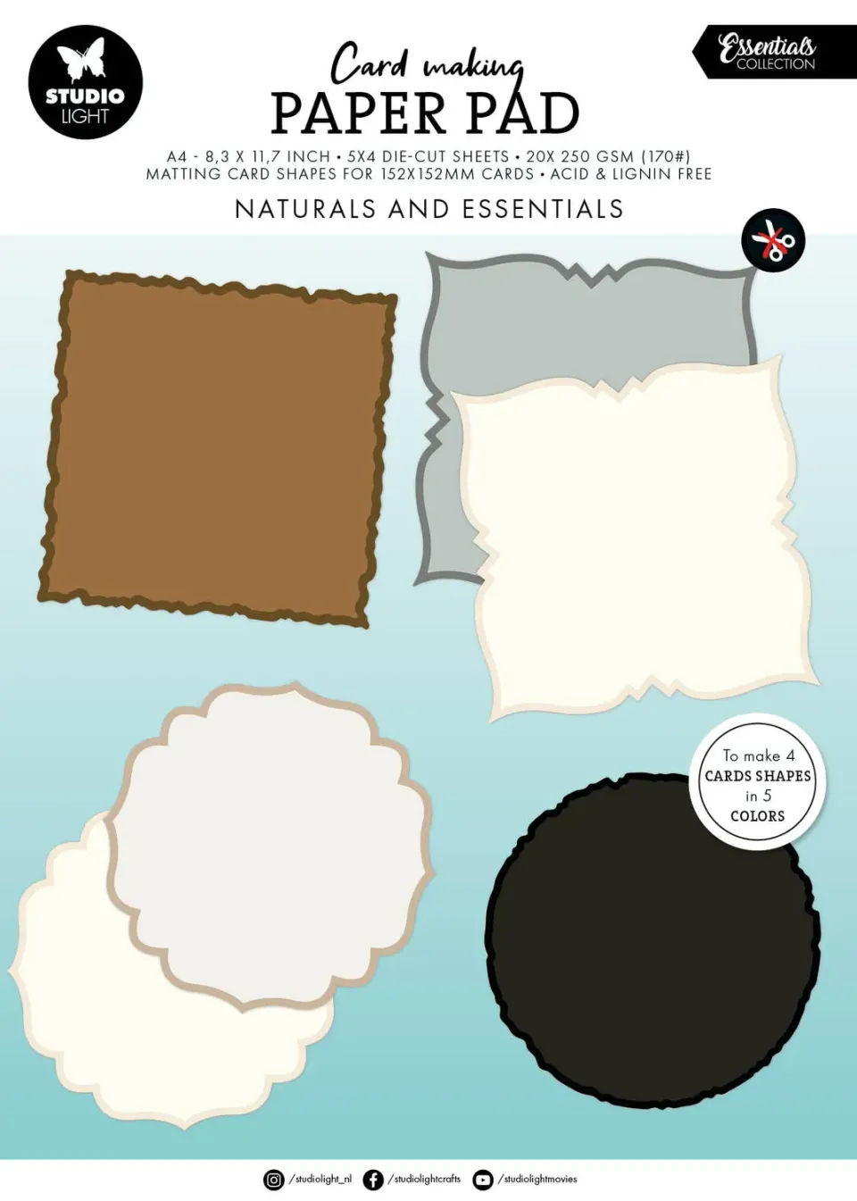 StudioLight Essentials Naturals Papierblock 152 mm 20 Blatt