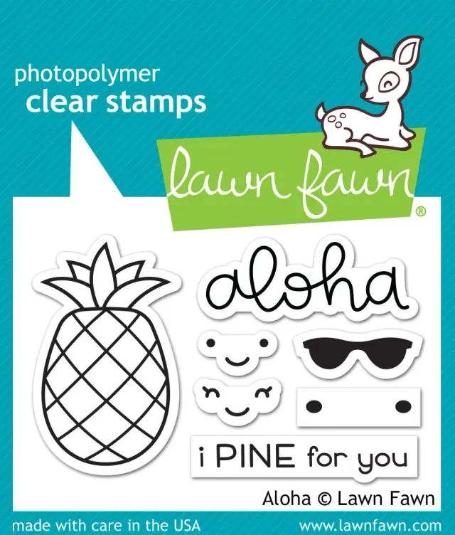 Lawn Fawn Aloha Stempelset Clear Stamps Mini Ananas