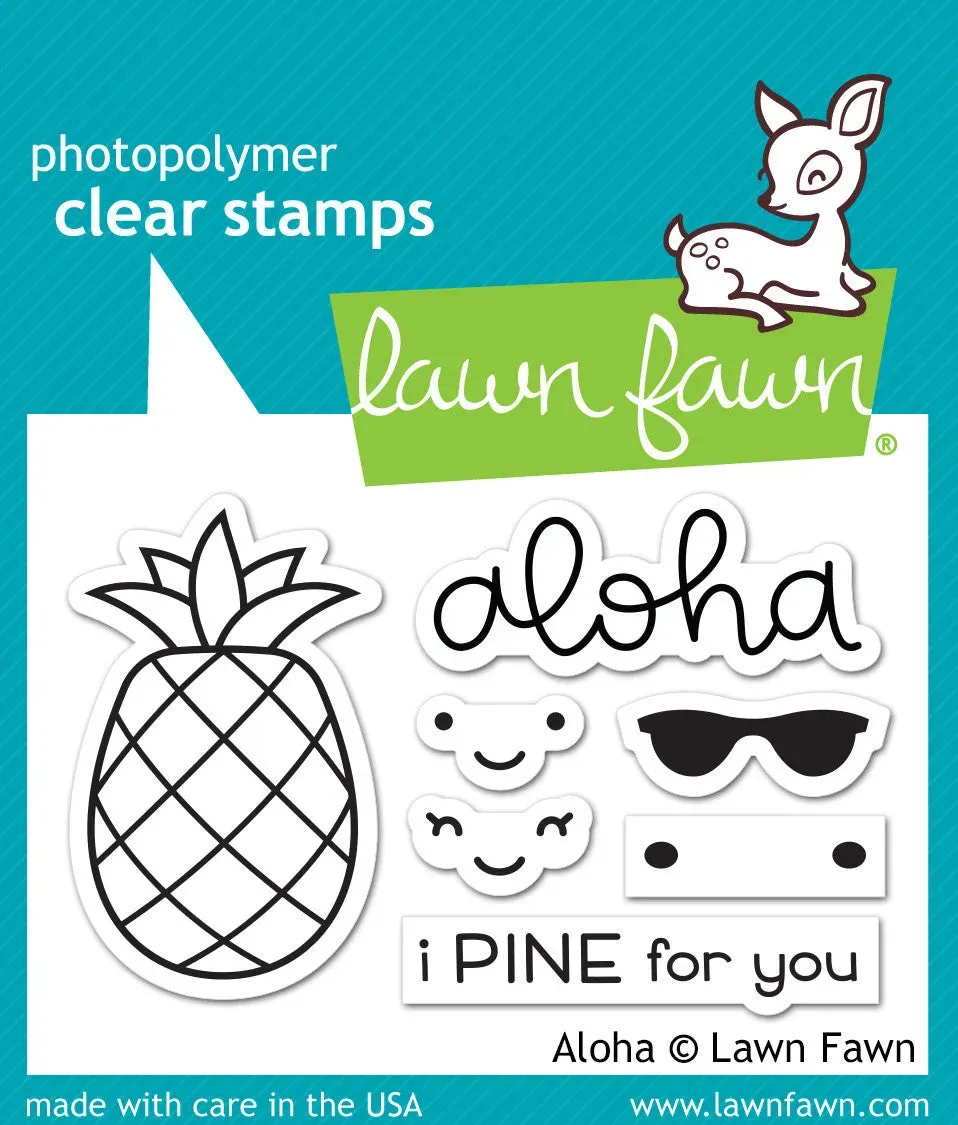 Lawn Fawn Aloha Stempelset Clear Stamps Mini Ananas