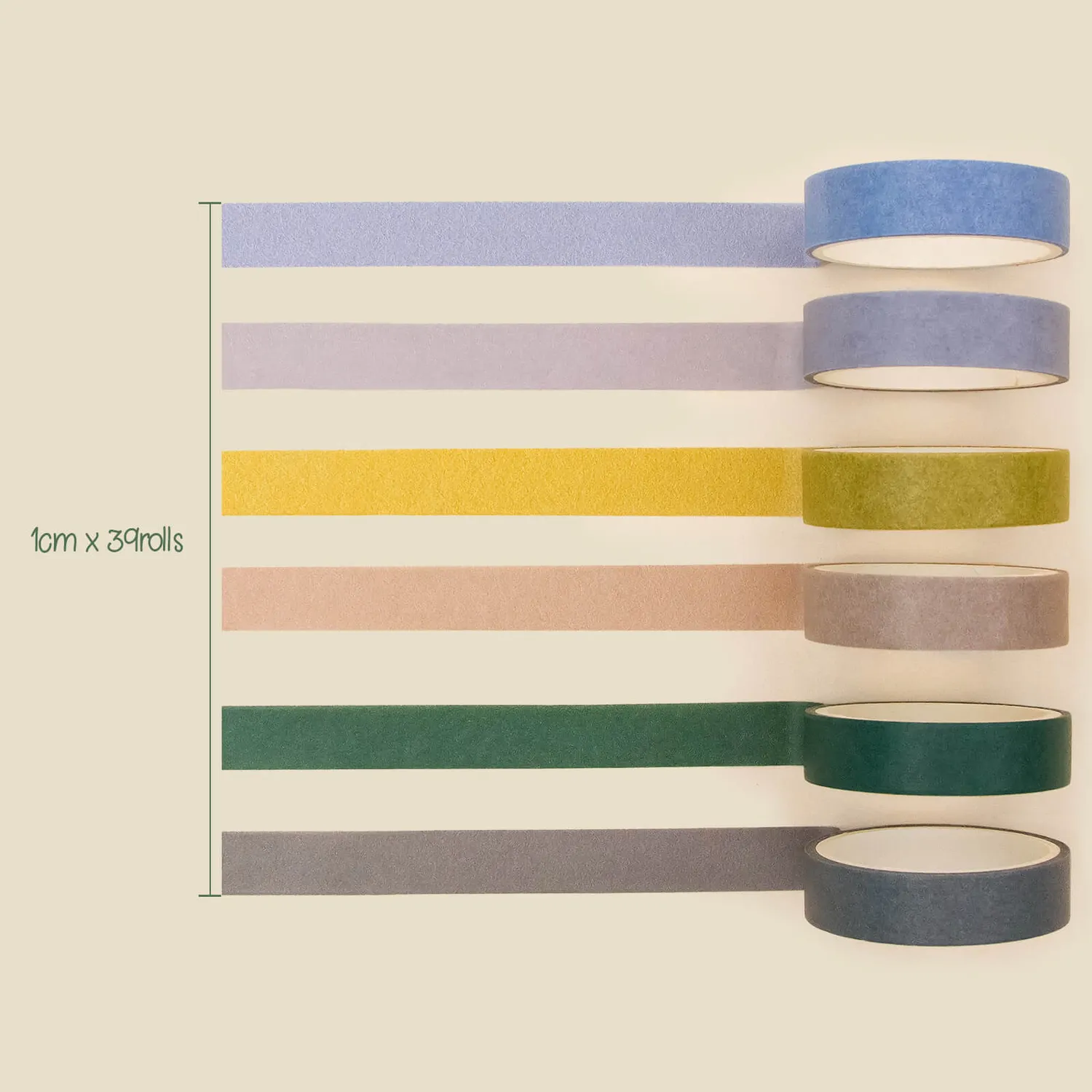 Ieebee Morandi Washi Tape 39 Rollen 10 mm x 3 m