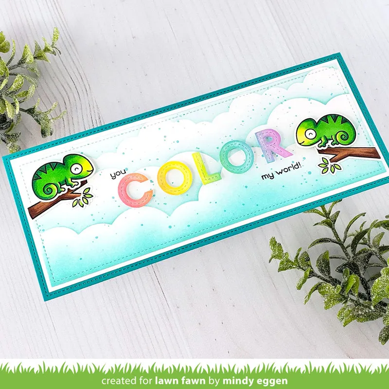 Lawn Fawn Slimline Cloudy Stencil LF2538 4x9 Zoll