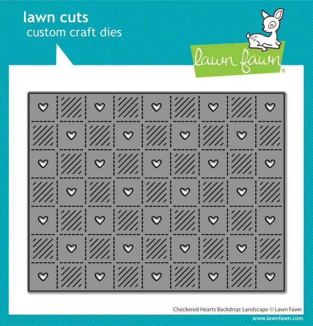 Lawn Fawn Checkered Hearts Backdrop Stanzen LF3963 quer