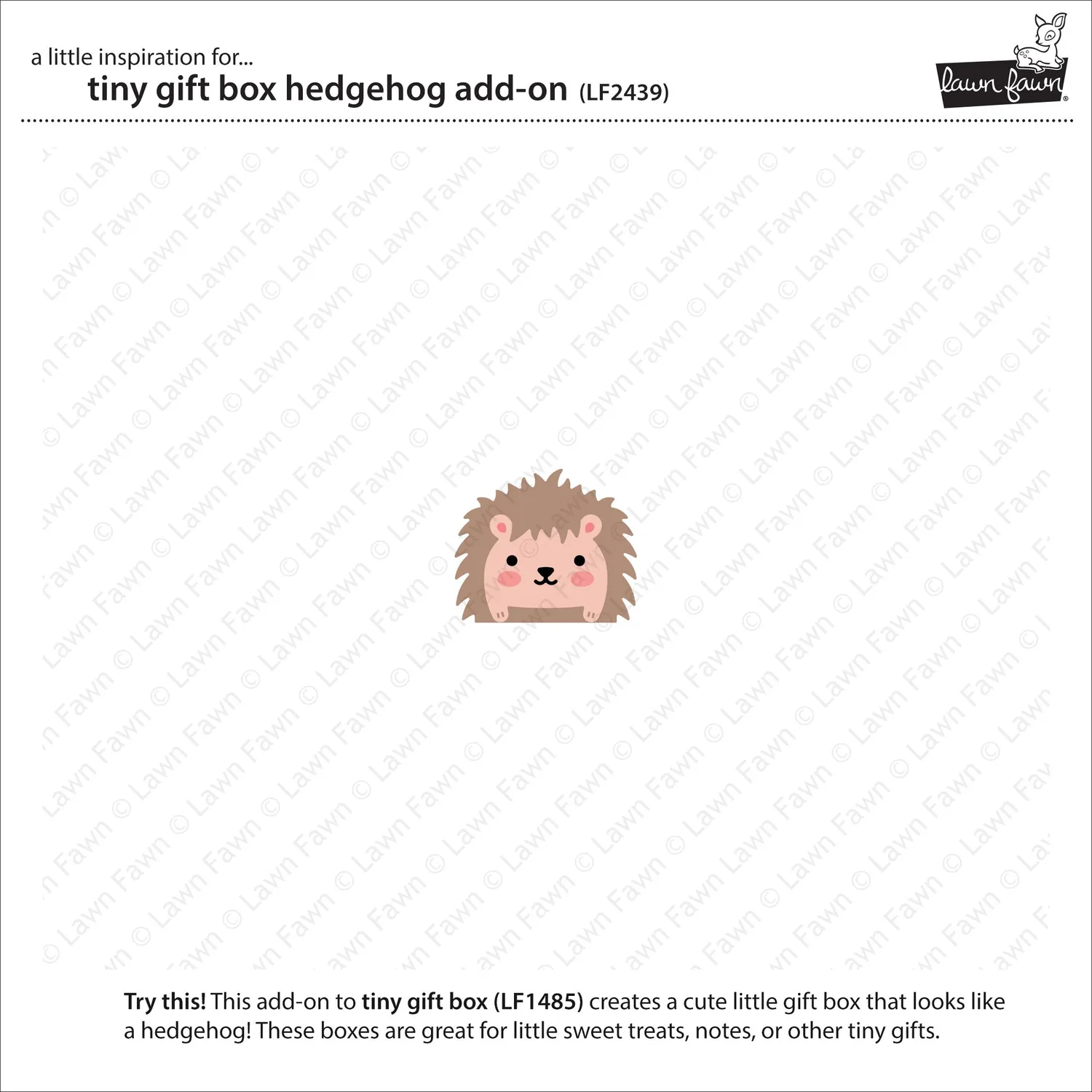 Lawn Fawn Tiny Gift Box Hedgehog Add-On Stanzschablonen Igel