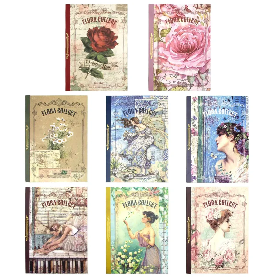 Ieebee Flowers and Girls Scrapbook Papier Floral 40 Blatt