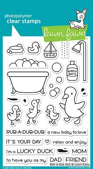Lawn Fawn Rub-a-dub-dub LF1583 Stempelset Ente Baby