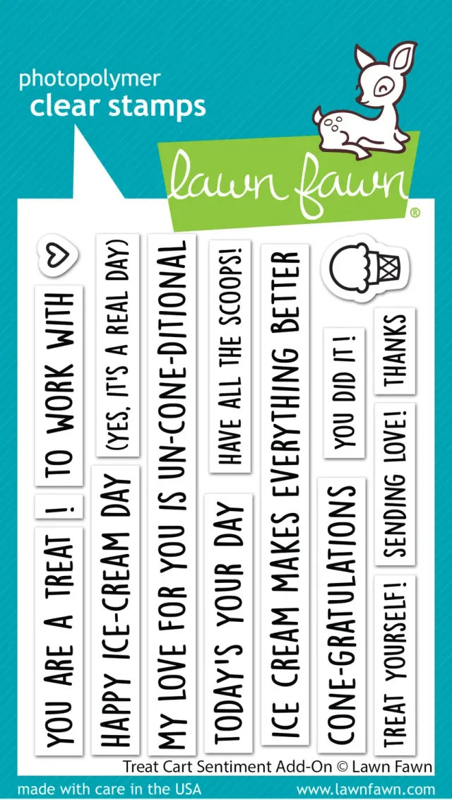 Lawn Fawn Treat Cart Sentiment Stempelset Add-On