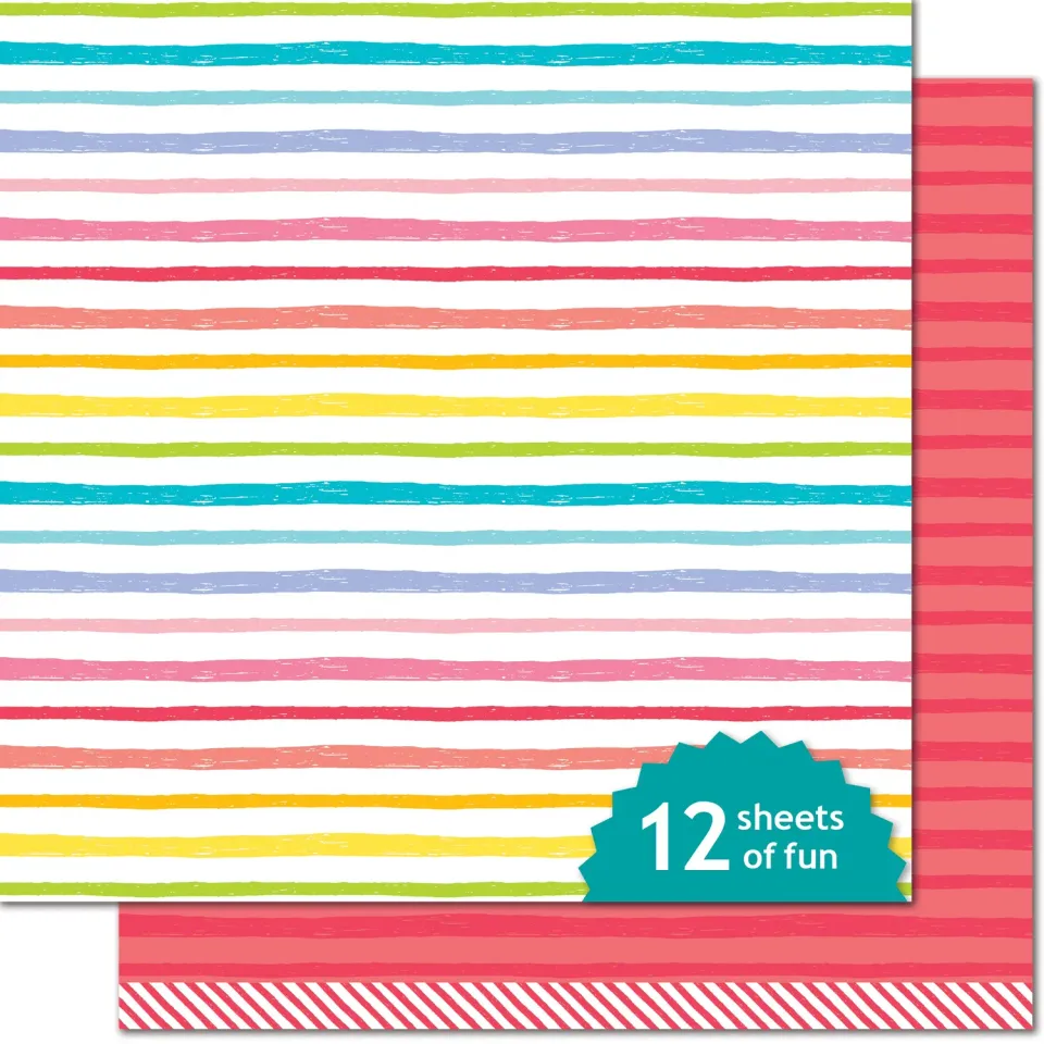 Lawn Fawn Really Rainbow Ruby Red Designpapier 12x12 rot