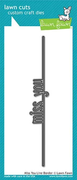 Lawn Fawn Miss You Line Border Stanze 14,6cm Schrift