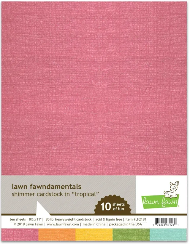 Lawn Fawn Shimmer Cardstock Tropical 10 Blatt 80lb