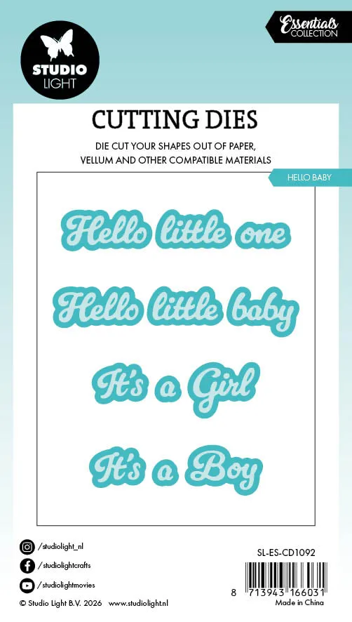 StudioLight Essentials Stanzschablone Hello Baby Schriftzug