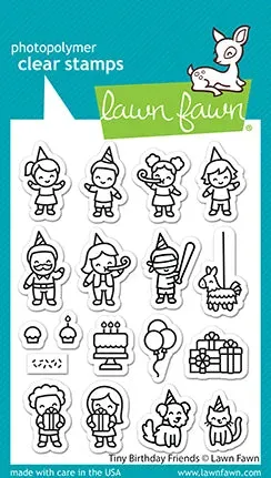 Lawn Fawn Tiny Birthday Friends Stempelset Geburtstag