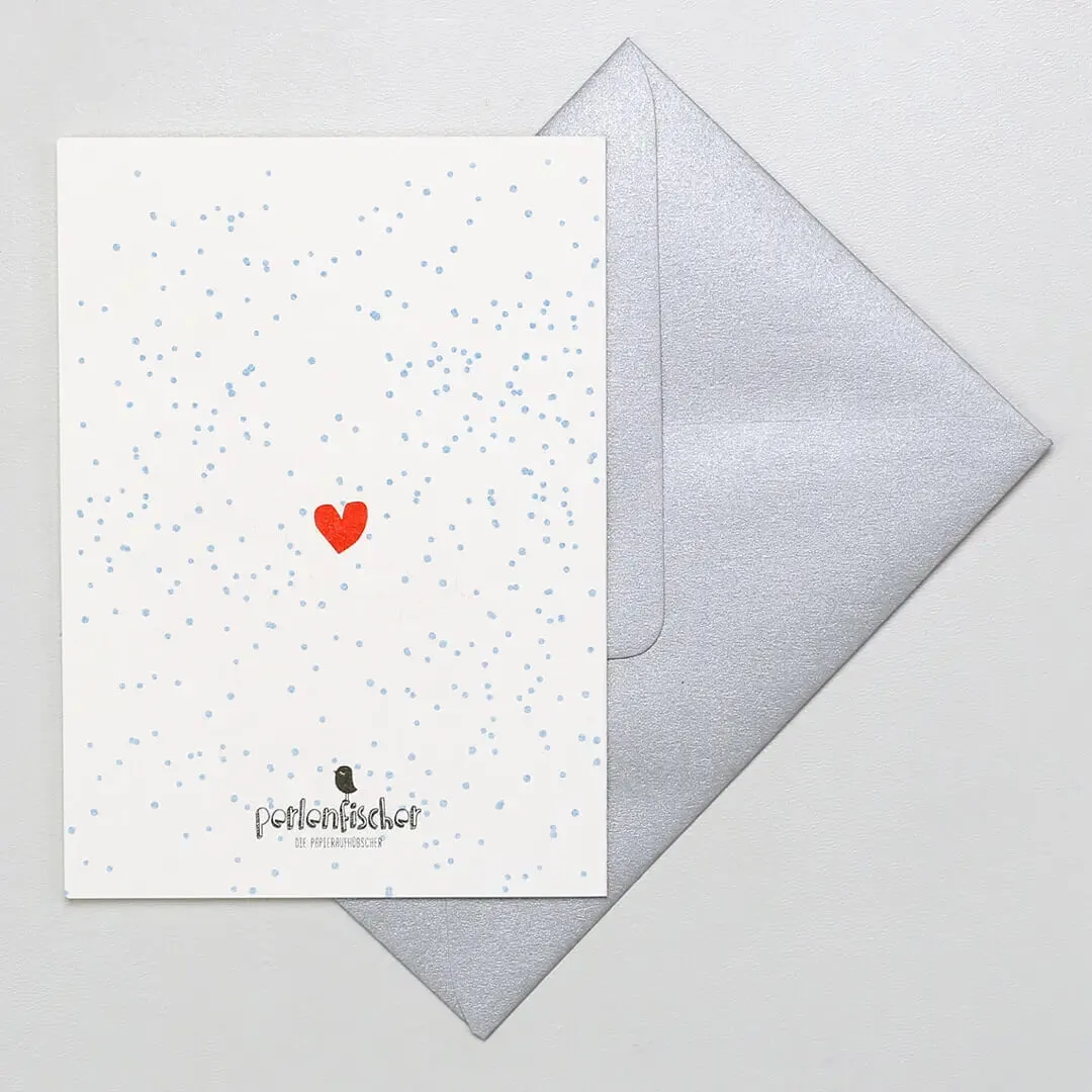Perlenfischer Handschuhe You & Me Grußkarte 14x10 cm Riso