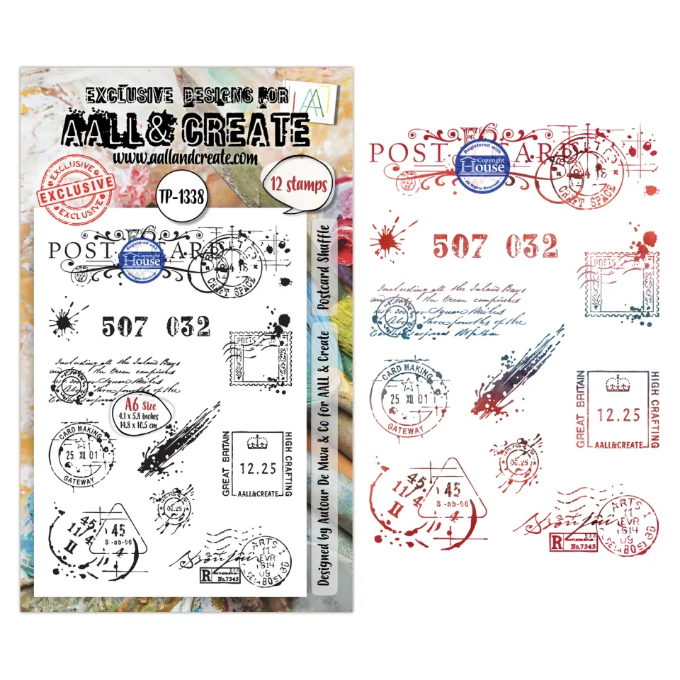 AALL and Create TP-1338 Postcard Shuffle Stempelset A6