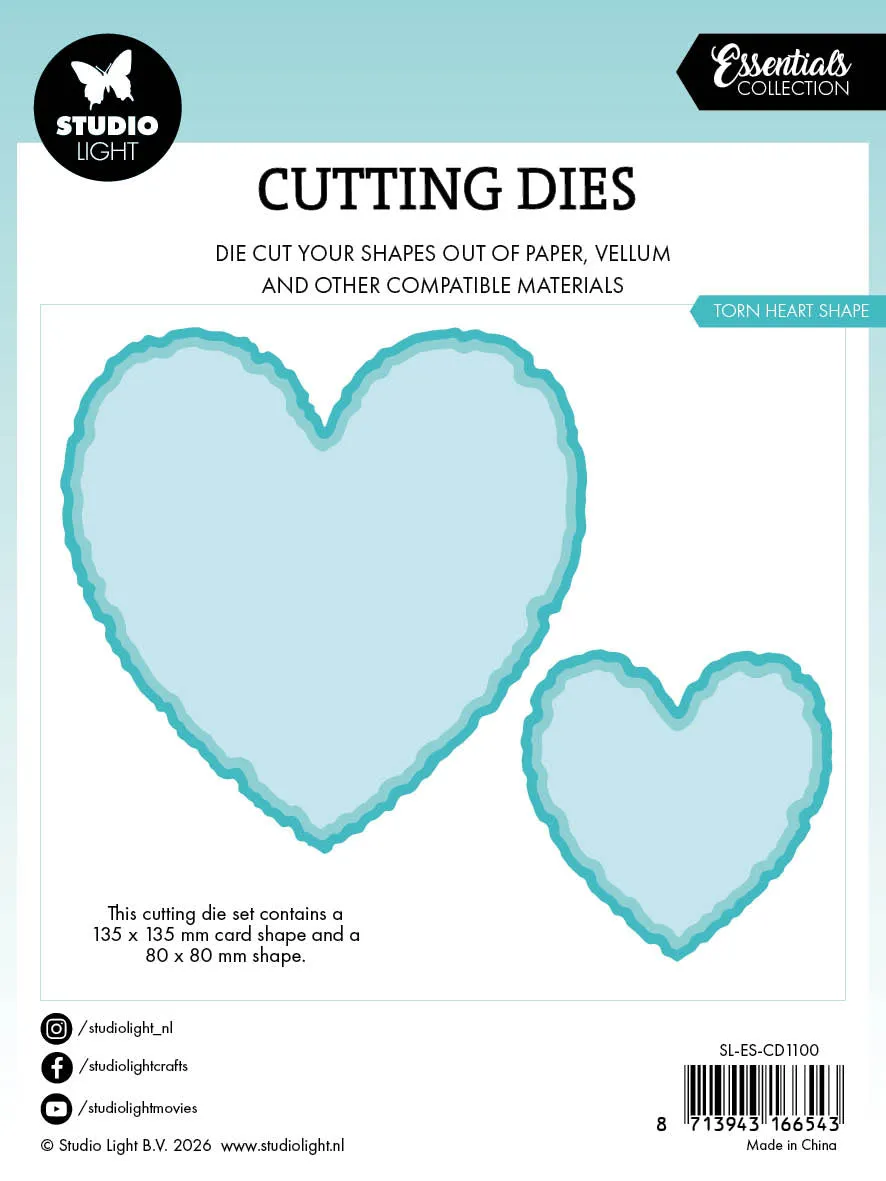 StudioLight Essentials Torn Edge Heart Stanzschablone Herz