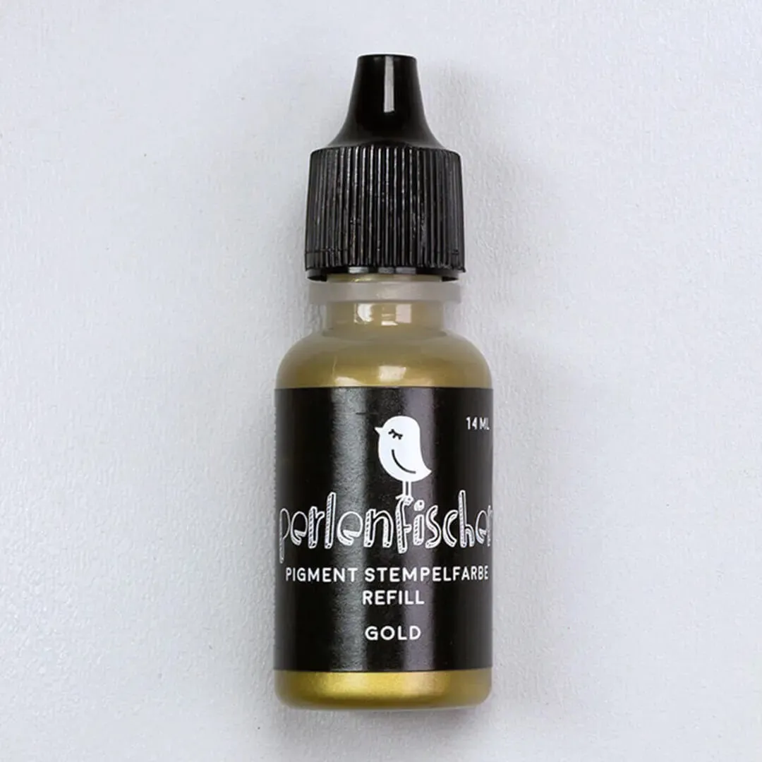 Perlenfischer Pigment Stempelfarbe Refill Gold 14 ml