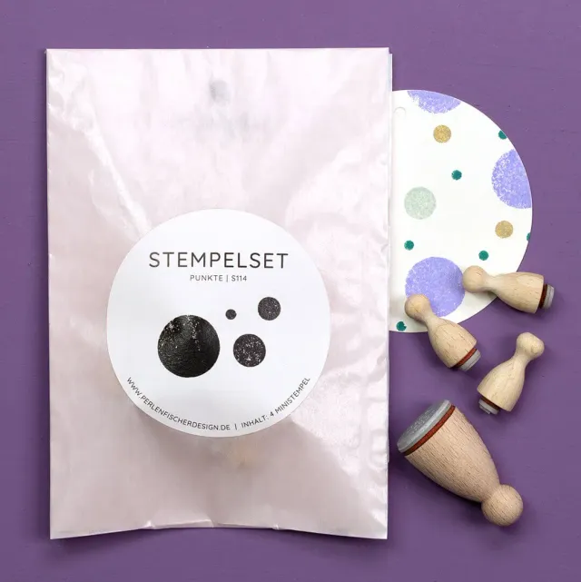 Perlenfischer Punkte Stempelset 4-teilig Konfetti