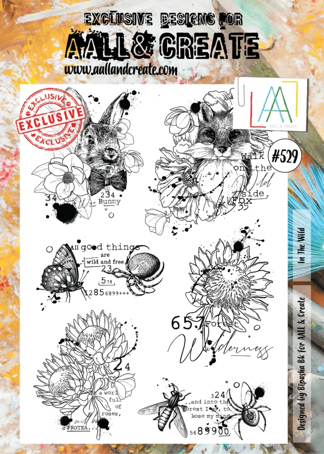 AALL and Create 529 In The Wild Stempelset A4 Wildtiere