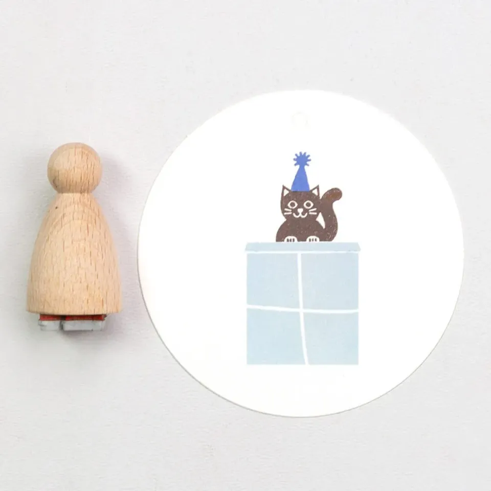 Perlenfischer Katze klein Stempel 15 x 13 mm