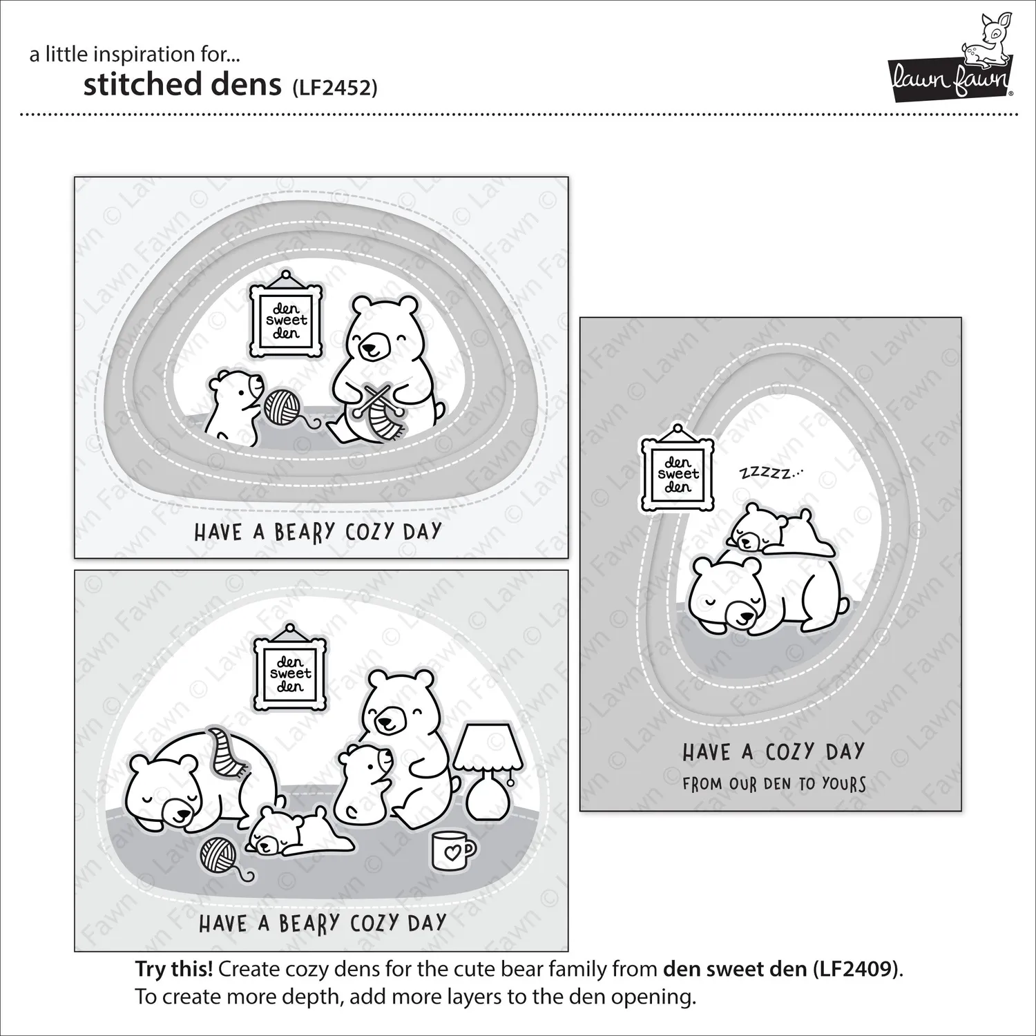 Lawn Fawn Lawn Cuts Stitched Dens Stanzschablonen 4-tlg genäht