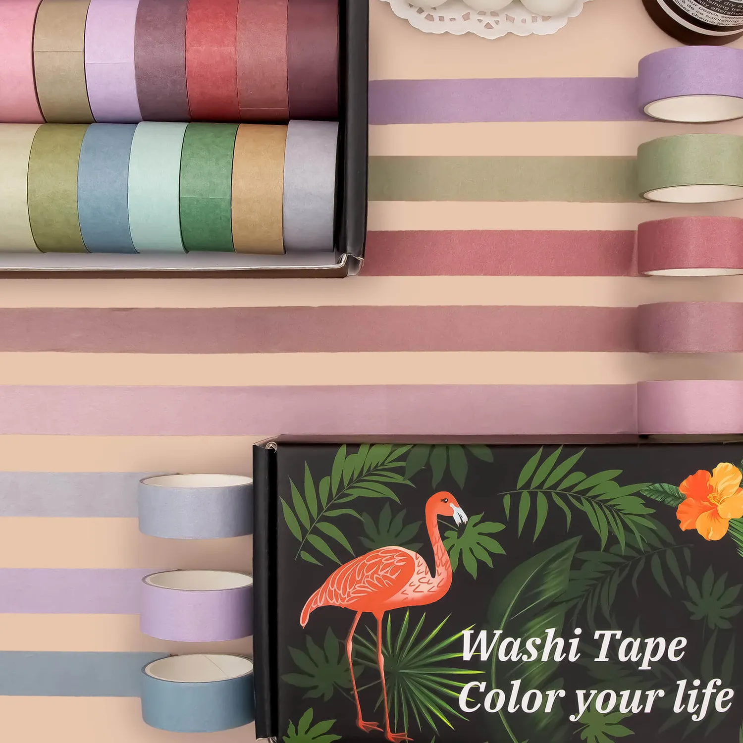 Ieebee Morandi Washi Tape 20 Rollen uni matt