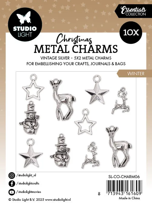StudioLight Essentials Winter Elements Metallanhänger 10 Stück Vintage