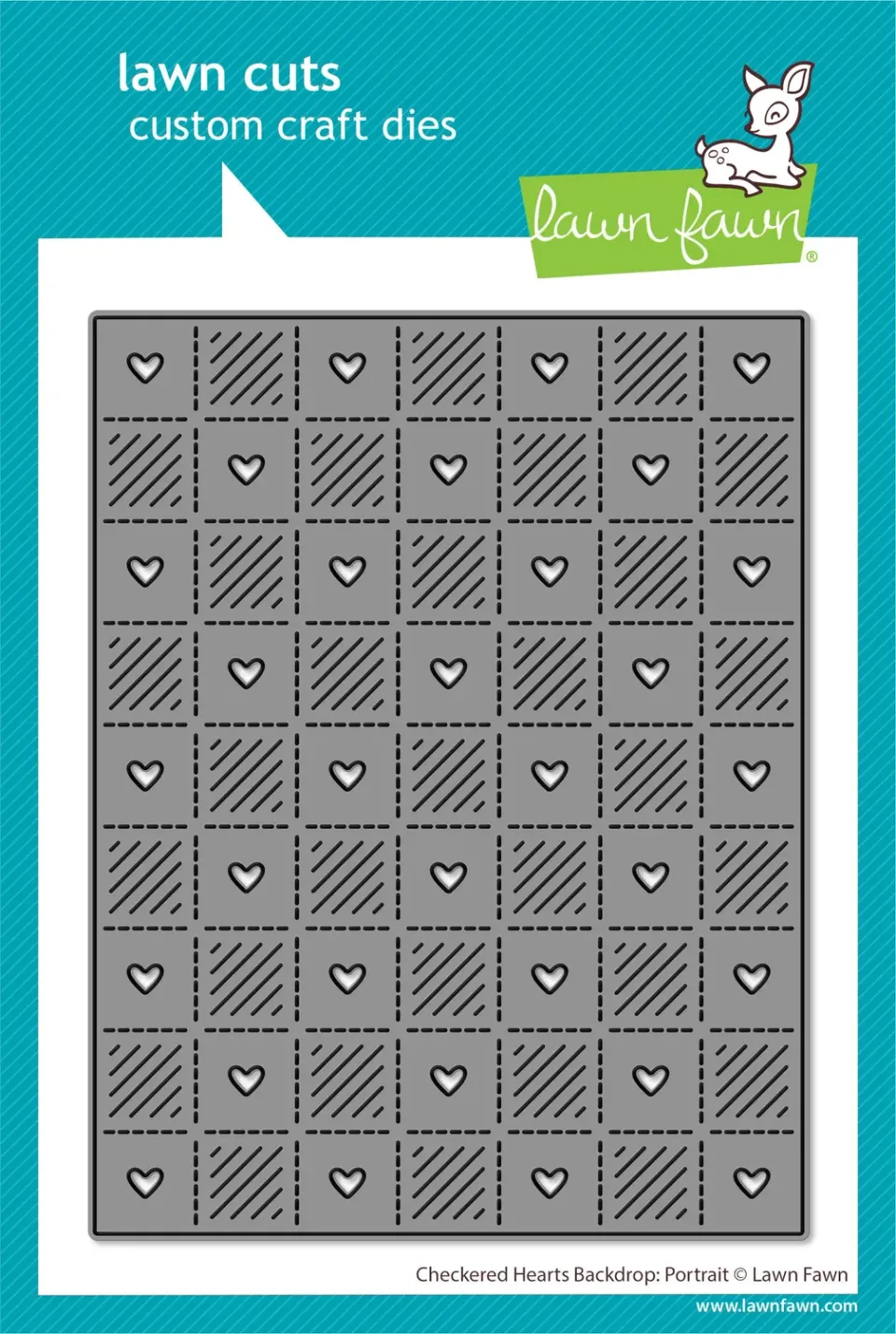 Lawn Fawn Lawn Cuts Checkered Hearts Backdrop Stanzschablone