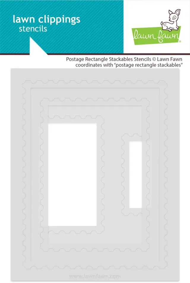 Lawn Fawn Postage Rectangle Stackables LF3965 Schablonen 3-teilig Maske
