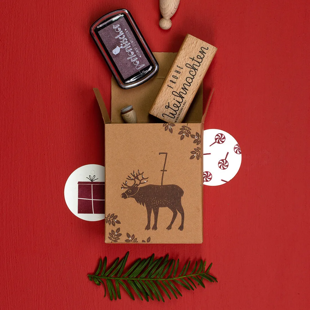 Perlenfischer Rentier Stempel 50x53 mm Waldtier Weihnachten