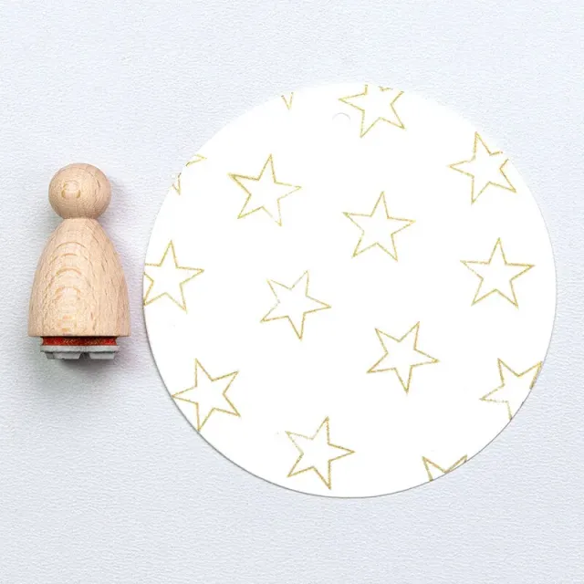 Perlenfischer Stern Outline Stempel 13 x 13 mm Holz