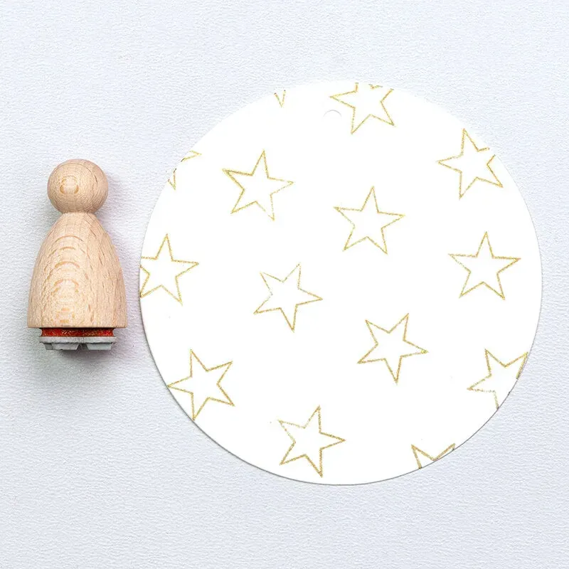 Perlenfischer Stern Outline Stempel 13 x 13 mm Holz