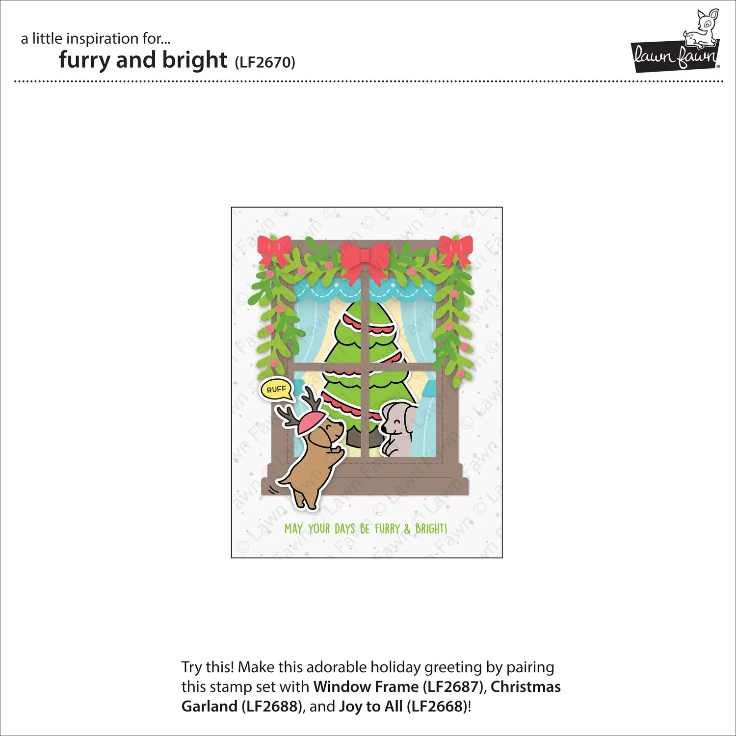 Lawn Fawn Furry and Bright Clear Stamps Hunde