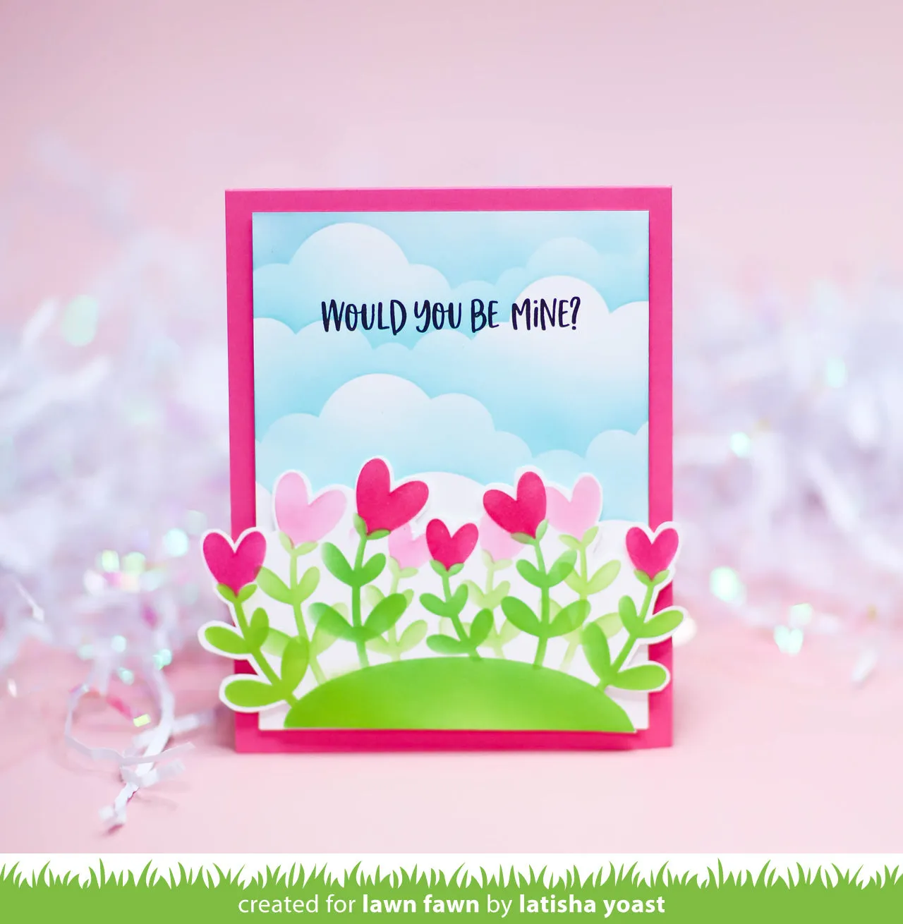 Lawn Fawn Heart Garden Schablone 15x15cm Blumen