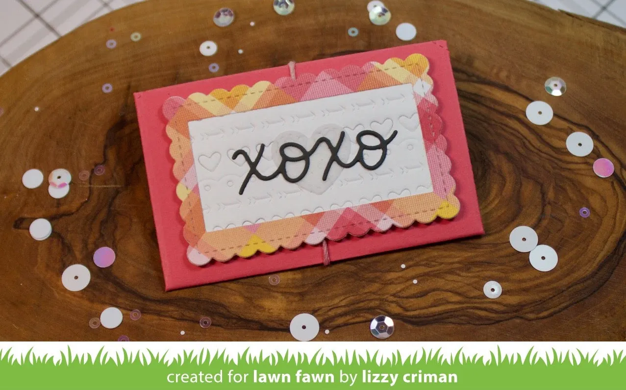 Lawn Fawn Lawn Cuts Scripty XOXO Stanzschablonen Schriftzug
