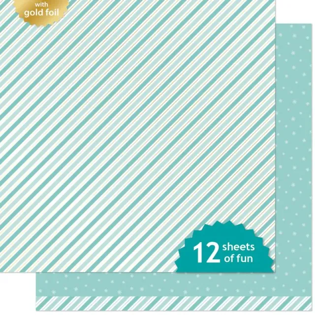 Lawn Fawn Snow Flurry Designpapier 12x12 Goldfolie 12 Bogen