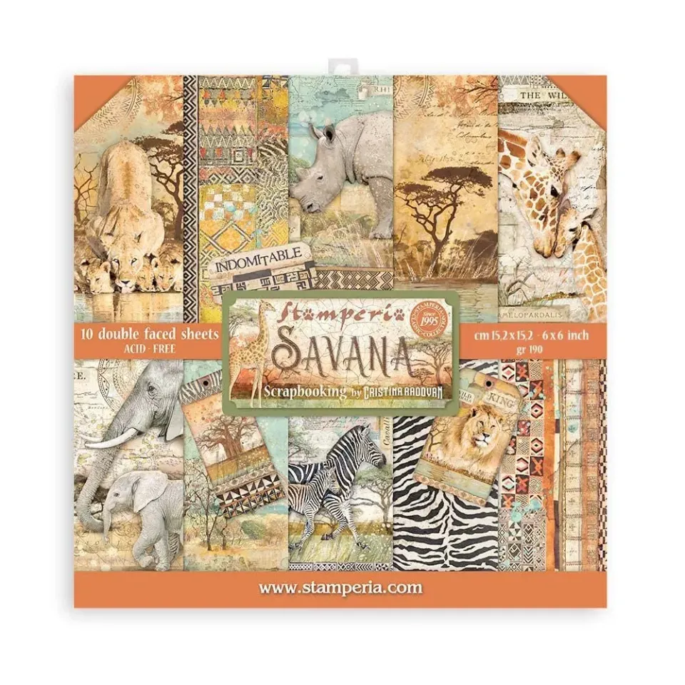Stamperia Savana Scrapbooking Pad 6x6 10 Blatt