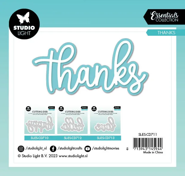 StudioLight Essentials Thanks Stanzschablone 105x100 mm Schriftzug